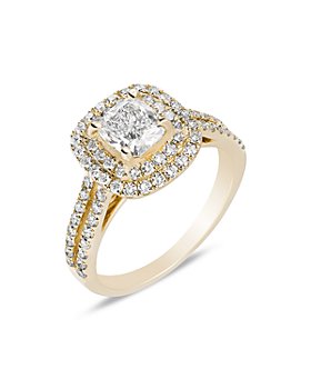 Bloomingdale's - Certified Cushion Cut Diamond Halo Ring in 18K Yellow Gold, 2.0 ct. t.w. - 100% Exclusive