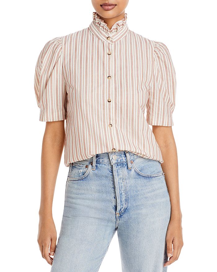 VANESSA BRUNO Samuel Striped Button Front Blouse Bloomingdale s