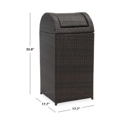 Outdoor Wicker Trash Bin