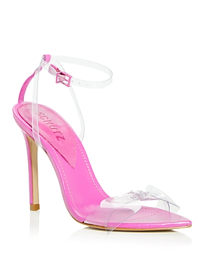 Schutz Women's Elyda Pointed Toe High Heel Sandals In Transparent/pink