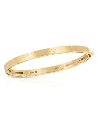 18K Yellow Gold Love in Verona Floral Bangle Bracelet
