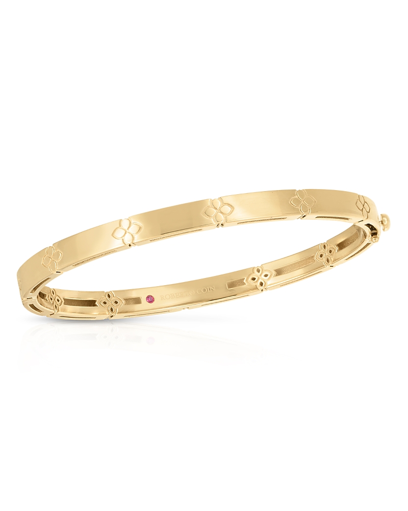 Roberto Coin 18K Yellow Gold Love in Verona Floral Bangle Bracelet