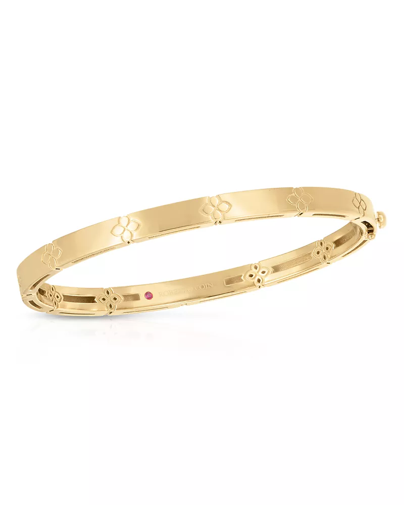 Roberto Coin 18K Yellow Gold Love in Verona Floral Bangle Bracelet