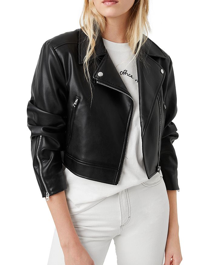 FRENCH CONNECTION Crolenda Faux Leather Biker Jacket | Bloomingdale's
