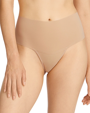 Hanky Panky Breathesoft Hi-rise Thong Underwear In Biscotti