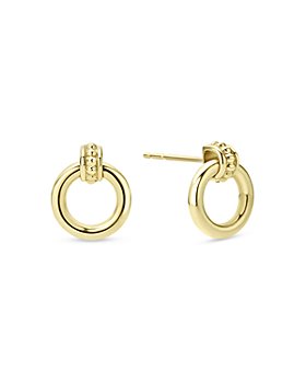 LAGOS - Meridian 18K Yellow Gold Caviar Polished Circle Drop Earrings