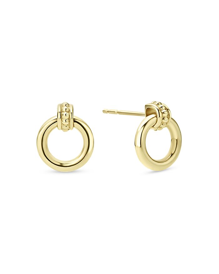 LAGOS - Meridian 18K Yellow Gold Caviar Polished Circle Drop Earrings