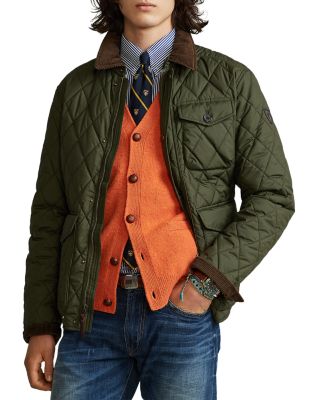 Beaton Water Repellent Quilted Jacket In Company Olive