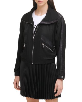 dkny mixed media jacket