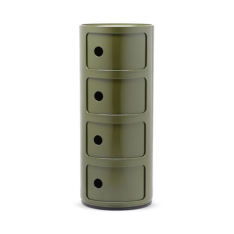 Kartell Componibili Colors 4 Tier Storage Tower In Green