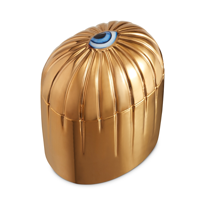 L'objet Gold Tone Lito Candle In Gold/blue