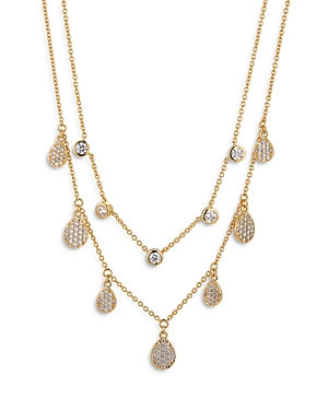 NADRI COCO CUBIC ZIRCONIA CHARM CONVERTIBLE DOUBLE-ROW NECKLACE IN GOLD TONE, 16-18,AN39914GCZ