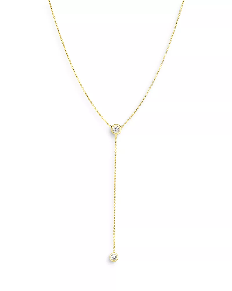 Roberto Coin 18K Yellow Gold Tiny Treasures Diamond Y Necklace, 16
