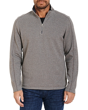 Robert Graham Lindell Cotton Blend Classic Fit Quarter Zip Mock Neck Sweatshirt - 100% Exclusive In Grey