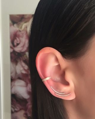 14K Yellow Gold Diamond Ear Crawler