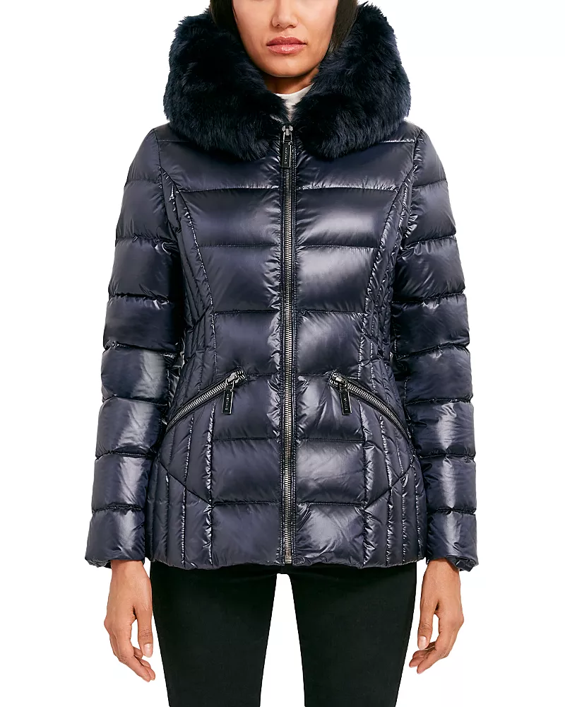 Dawn Levy Nikki Shearling Trim Puffer Coat