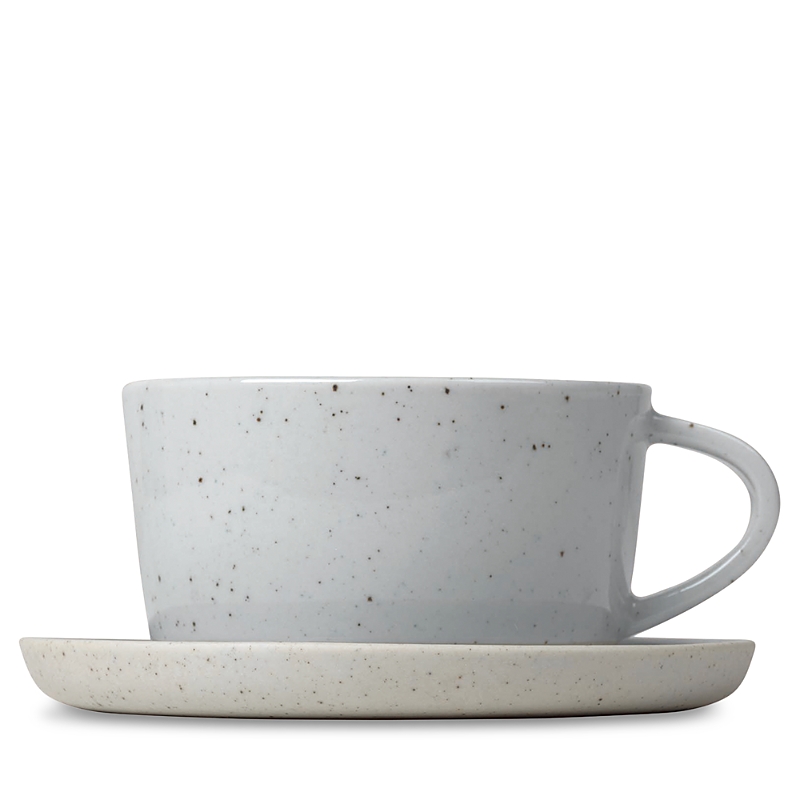 Blomus Sablo Coffee Cups With Saucers, Set Of 2 In Stone Gray