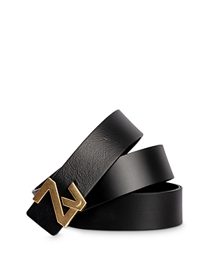 Zadig & Voltaire Womens Noir Zv Initiale Leather Belt In Black