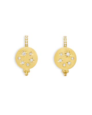 Temple St. Clair - 18K Yellow Gold Celestial Diamond Cosmos Leverback Earrings