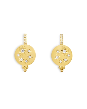Shop Temple St Clair 18k Yellow Gold Celestial Diamond Cosmos Leverback Earrings