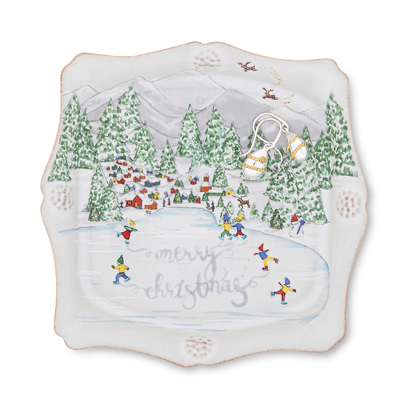 Juliska Berry & Thread North Pole Merry Christmas Trinket Tray In White