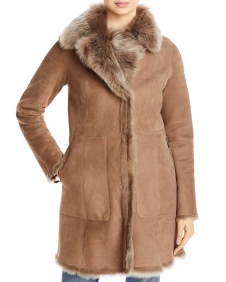 Gypsie Toscana Trimmed Reversible Shearling Coat