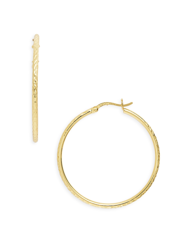 Argento Vivo Textured Hoop Earrings in 14K Gold Plated Sterling Silver