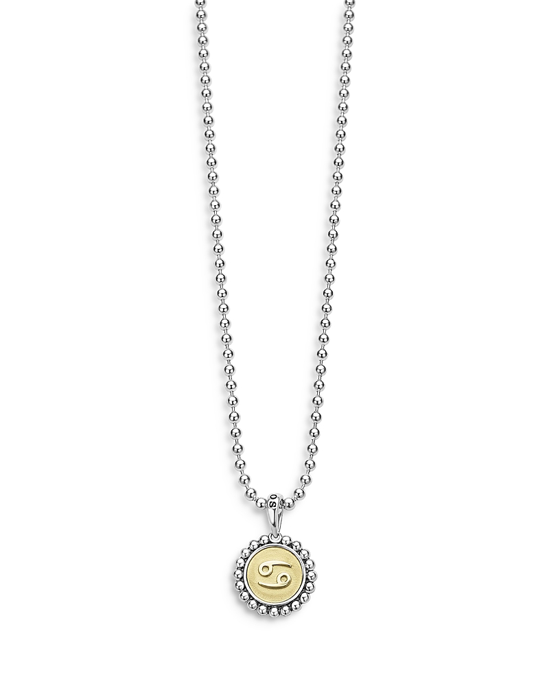 Lagos Signature Caviar Zodiac Pendant Necklace In Cancer