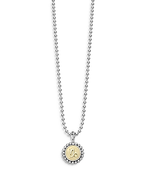 Lagos Signature Caviar Zodiac Two-tone Circle Pendant In Capricorn
