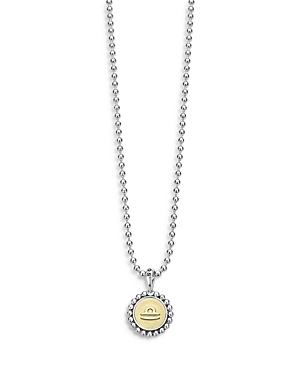 Lagos Signature Caviar Zodiac Pendant Necklace In Libra