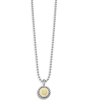 Shop Lagos Sterling Silver And 18k Yellow Gold Signature Caviar Zodiac Pendant Necklace, 16 In Virgo