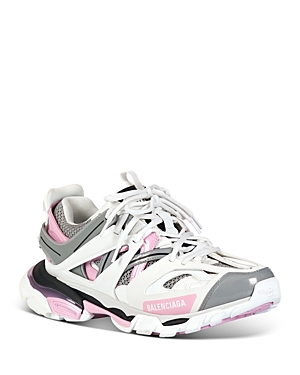 Balenciaga Women's Track Low Top Sneakers In White/pink/grey