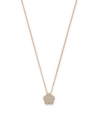 Roberto Coin - 18K Yellow Gold Daisy Diamond Pendant Necklace, 17" - Exclusive