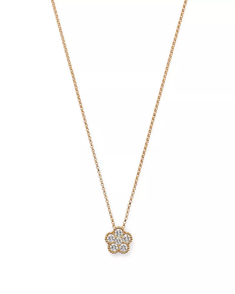 Roberto Coin 18K Yellow Gold Daisy Diamond Pendant Necklace, 17 - Exclusive