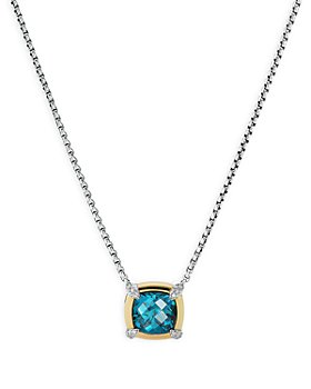 David Yurman - Petite Chatelaine® Gemstone & Diamond Pendant Necklace Collection with 18K Yellow Gold