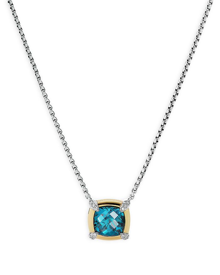 David Yurman - Petite Chatelaine&reg; Gemstone & Diamond Pendant Necklace Collection with 18K Yellow Gold