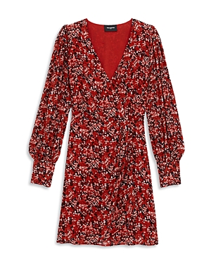 The Kooples Burning Flowers Dress In Red