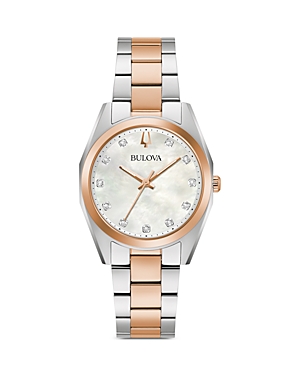 Bulova Classic Surveyor Watch, 31mm In White/two Tone