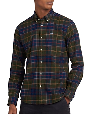 Barbour Kyeloch Cotton Herringbone Tartan Tailored Fit Button Down Shirt In Classic Tartan