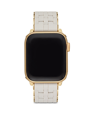 Michele Five-link Silicone-wrapped Bracelet Band For Apple Watch, Wheat In Tan/gold