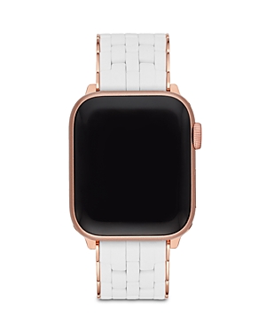 Michele Apple Watch Silicone Wrapped Interchangeable Bracelet, 38-42mm In White/rose Gold