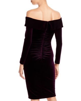 Off The Shoulder Velvet Dress - Exclusive