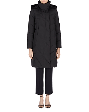 Armani Collezioni Emporio Armani Reversible Hooded Puffer Jacket In Solid Black