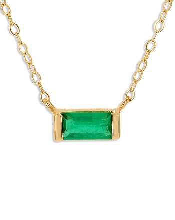 6 Ct Baguette Emerald Pendant Necklace Wedding Jewelry 14K White Gold Plated 