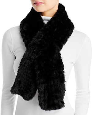 Surell Faux Fur Knit Pull Through Scarf - 100% Exclusive