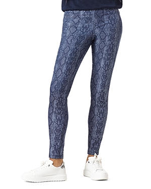 Hue Reversible Denim High Rise Leggings In Snake