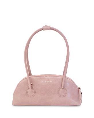 Marge Sherwood Bessette Leather Shoulder Bag In Berry Pink