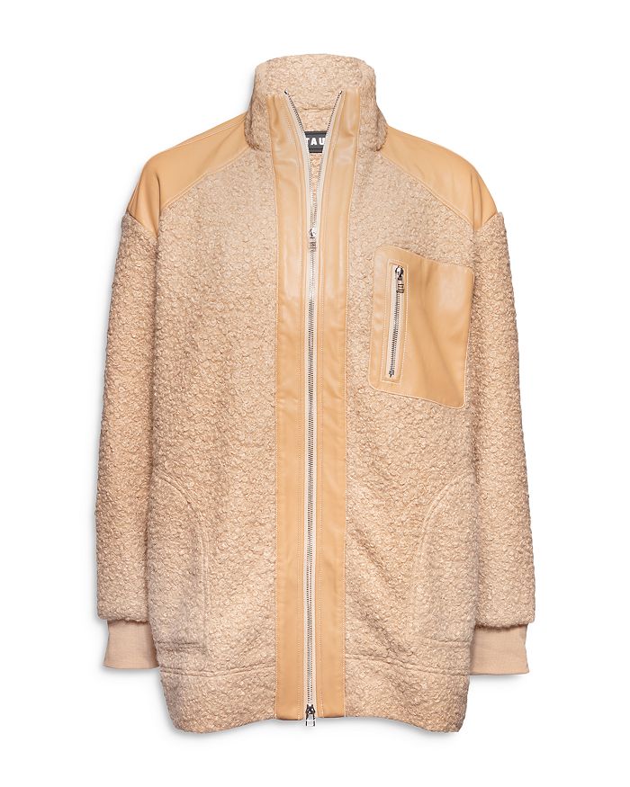 STAUD Scrabble Mixed Media Coat Bloomingdale's