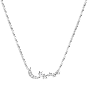 Bloomingdale's Diamond Moon & Star Statement Necklace in 14K White Gold, 0.15 ct. t.w. - 100% Exclus