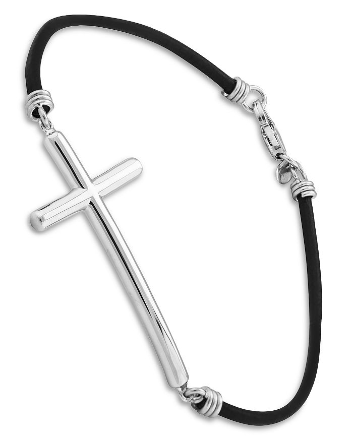Bloomingdale's - Cross Flex Bracelet in Leather & Sterling Silver - 100% Exclusive